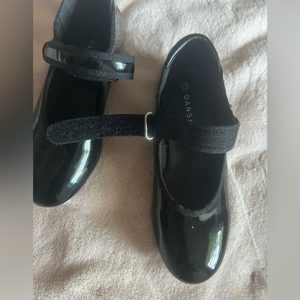 DANSKIN GIRLS TAP DANCE SHOES BLACK - Picture 5 of 9